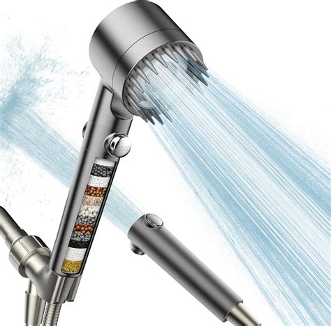 Pweran Filtered Shower Head With Handheld High Pressure Water Flow And Multiple Spray Modes