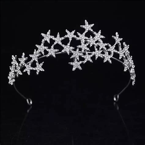 Silver Star Tiara Rose Gold Star Tiara Crystal Bridal Tiara Etsy