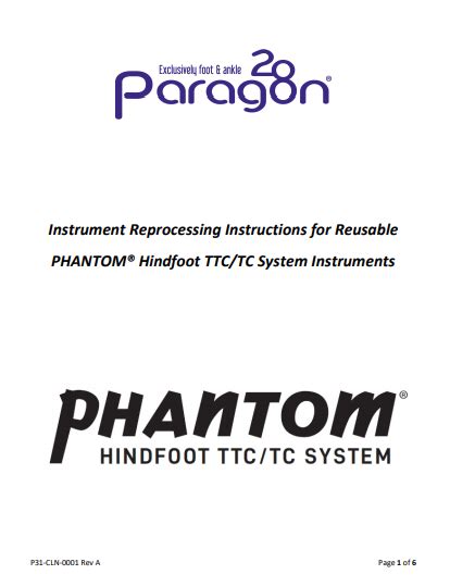 Reprocessing Instructions Paragon 28