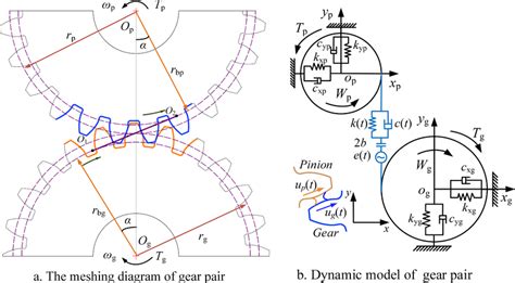 dynamic model  spur gear pairs  scientific diagram