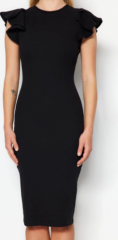 Trendyol Vrouwen Standaard Mouw Ronde Hals Bodycon Jurk Bol