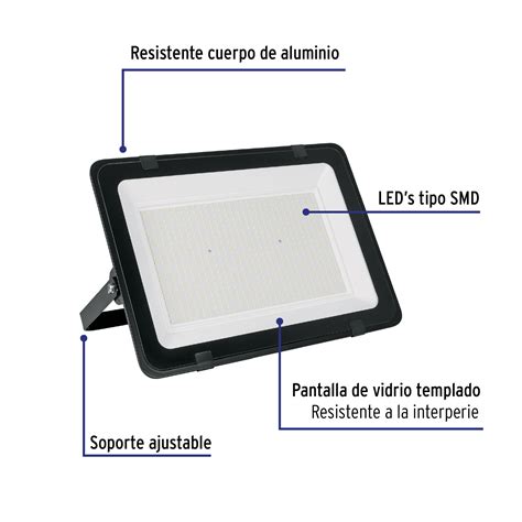 Ficha Tecnica Reflector Ultra Delgado Led W Luz De D A Volteck Basic