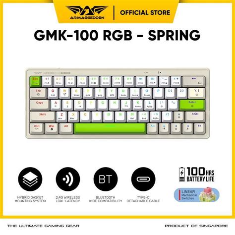 Promo Armaggeddon Mechanical Keyboard Gmk Triple Mode Bluetooth Rgb Keys Hot Swap