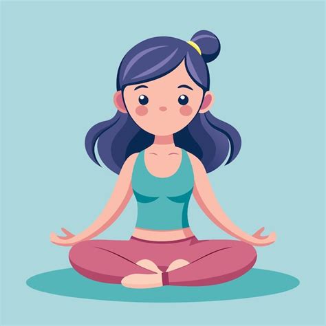 Ilustraci N De Dibujos Animados De Una Mujer Meditando En La Posici N