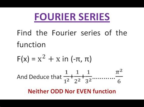 Find Fourier Series For Neither Even Nor Odd Function Examples L