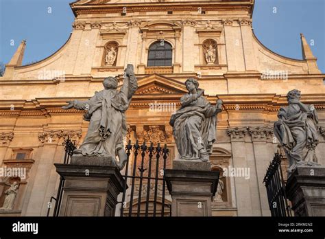 Twelve Apostles Statues In Front Of Saints Peter And Paul Church St