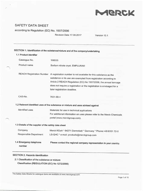 MSDS - Sodium Nitrate | PDF