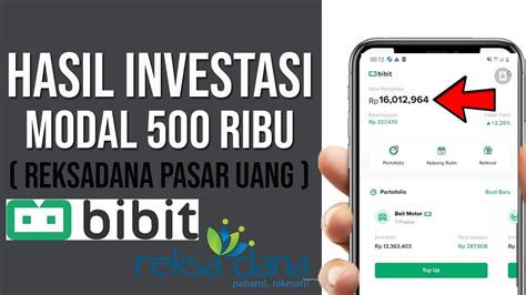 Hasil Investasi Reksadana Pasar Uang Modal Rp Ribu Di Aplikasi