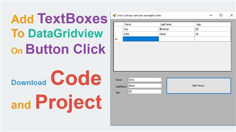 Add From Textboxes To Datagridview On Button Click Youtube