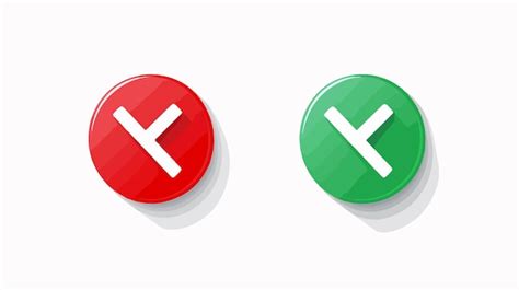 Tick And Cross Signs Green Checkmark Ok And Red X In Circle Premium