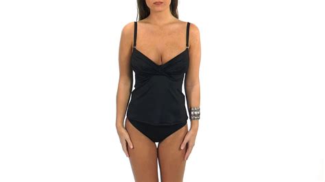 Swim Systems Onyx Shirred Underwire Ddd Cup Tankini Top Youtube