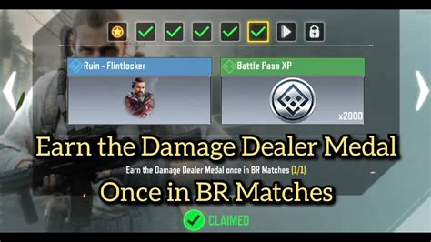 Call Of Duty Mobile Earn The Damage Dealer Medal Once In Br Matches