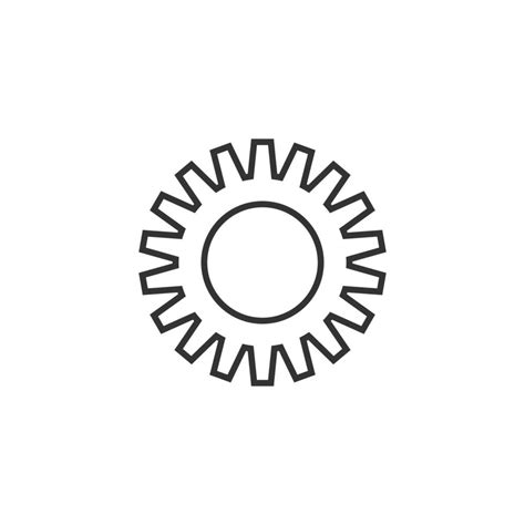 Gear Vector Icon In Flat Style Cog Wheel Illustration On White