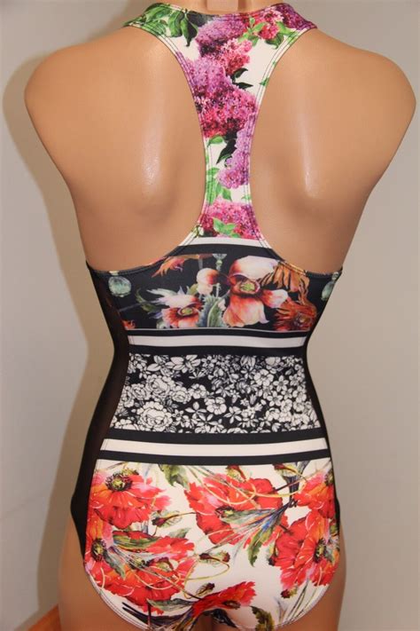 Nwt Clover Canyon Swimsuit Bikini One Piece Set Sz S Multi Zipper Ebay