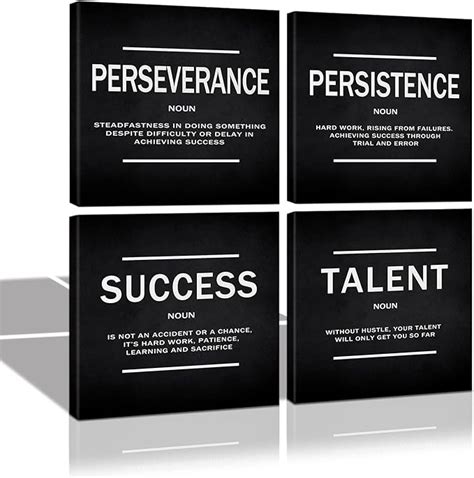 Amazon KAWAHONE Success Motivational Wall Art Talent Perseverance