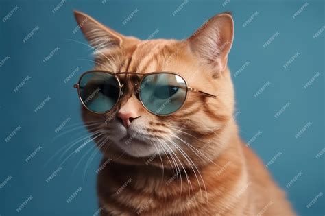 Premium Ai Image Closeup Portrait Of Funny Ginger Cat Wearing