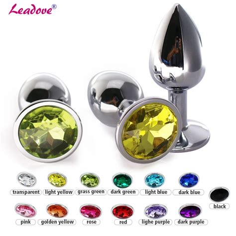 Russian Warehouse Medium Size 80 34mm Metal Butt Pluy Sex Toys For Women Stainless Steel Crystal