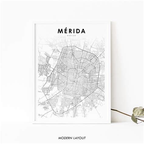 Mérida Mexico Map Print Merida México Yucatán Map Art Poster - Etsy