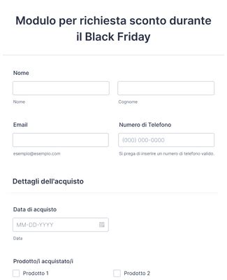 Modello Di Modulo Per Richiesta Sconto Durante Il Black Friday Template