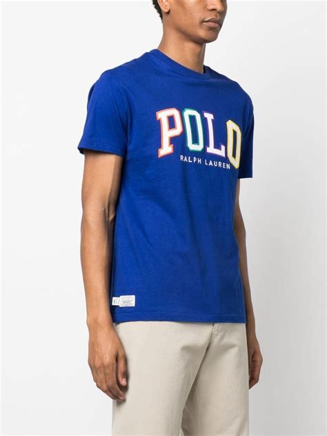 Polo Ralph Lauren Logo Appliqu T Shirt Blue Farfetch Uk