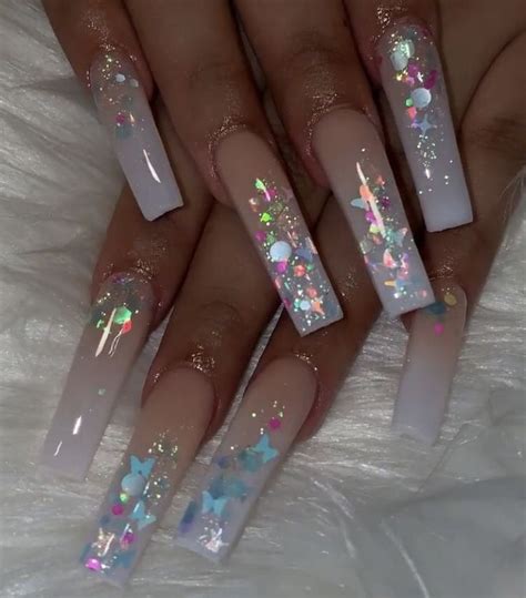 Ig Deonnateneil 🦋 Bling Acrylic Nails Long Acrylic Nails Square