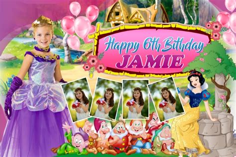 Snow White Birthday Tarpaulin Template Postermywall