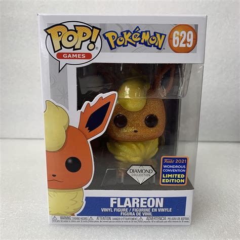 POP Funko Games Pokemon Flareon Diamond Collection 2021 Wondrous Con | FUN55995