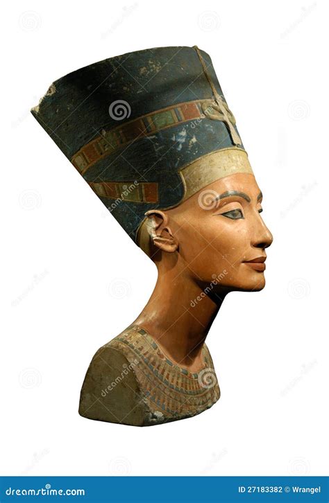 Queen Nefertiti Isolated On White Editorial Photography Image Of