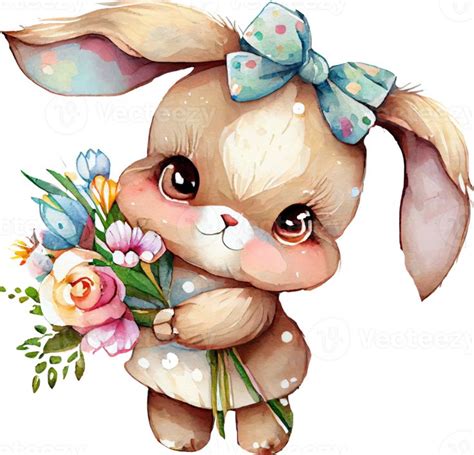 Aquarela De P Scoa Coelhinha Fofa Bunny Images Cute Bunny Cute