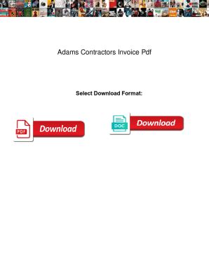 Fillable Online Adams Contractors Invoice Pdf Adams Contractors