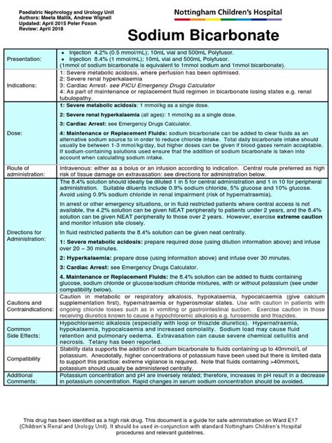 Sodium Bicarbonate Renal | PDF | Intravenous Therapy | Clinical Medicine