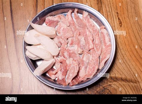 Korean Traditional Style Fresh Pork Beef Belly Bbq Stock Photo Alamy