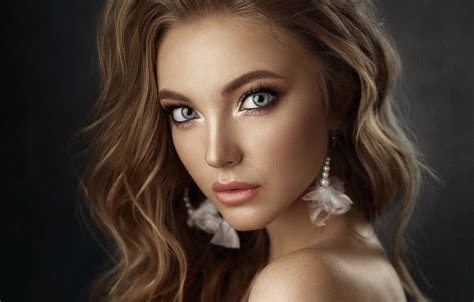 Wallpaper Look Girl Decoration Portrait Earrings Makeup Brown