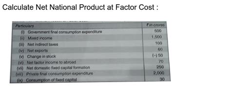 Calculate Net Value Added At Factor Cost