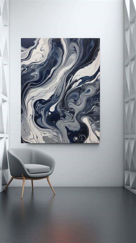 Blue And White Marble Painting By Tatyana Kharitonova Saatchi Art