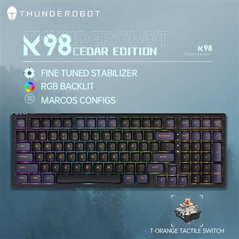 Thunderobot K Wired Mechanical Keyboard Hot Swappable All Metal Positioning Board Keys