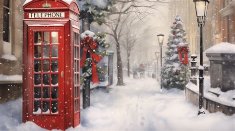 Red Christmas Phone Booth Free Stock Photo Public Domain Pictures