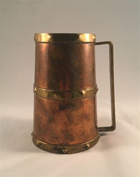 Vintage Copper And Brass Hecho En Mexico Jgg Brass Mug With Handle Ebay