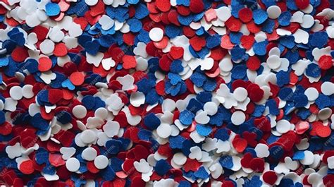 Premium Photo A Close Up Of Red White And Blue Confetti