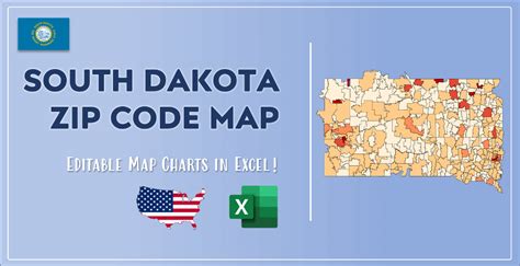 South Dakota Zip Code Map and Population List in Excel