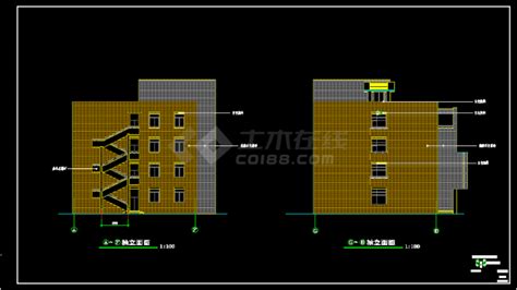 某小学四层教学楼建施全套cad设计图纸教育建筑土木在线