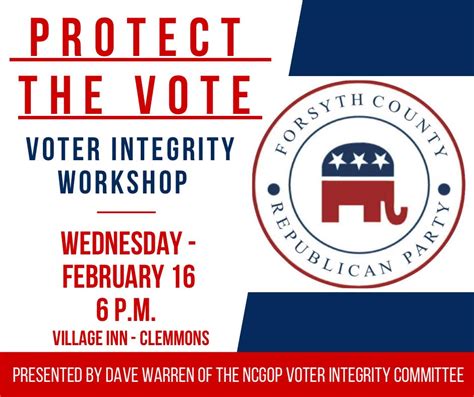 Voter Integrity Workshop Forsyth County Republican Party