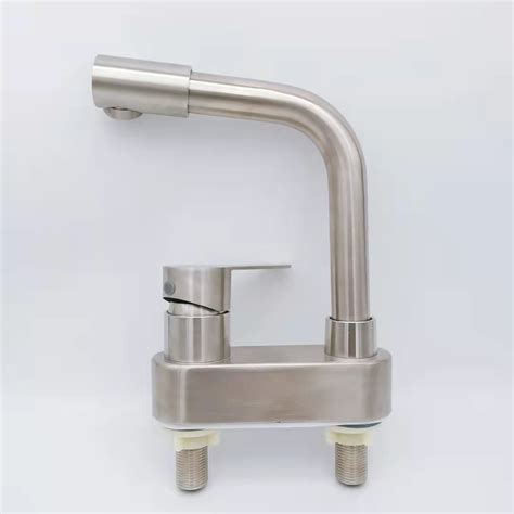 Irder Dual Topholes Hot Cold Water 304 Stainless Steel Countertop Basin Faucet Lavatory Faucet