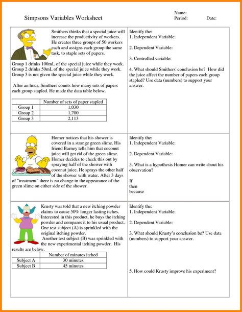 5th Grade Science Experiments With Variables