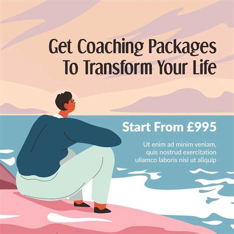 premium vector  coaching package  transform  life banner