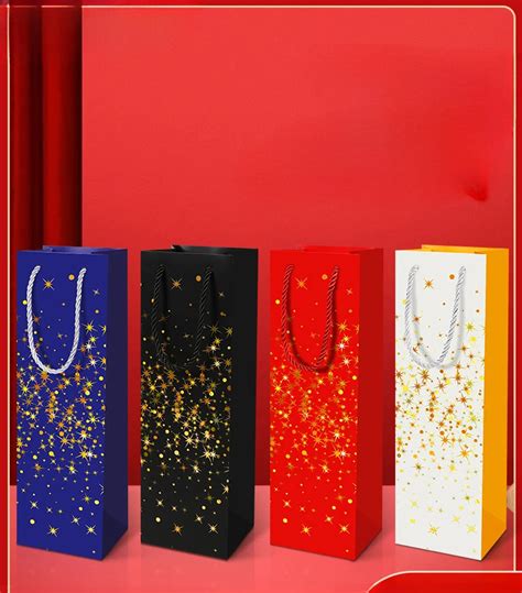 Pcs Gold Dot Star Red Wine Packag Paper Box High End Thick White