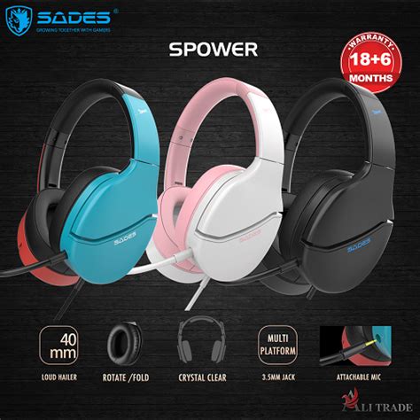 Sades Spower Multi Platform Wired Gaming Headset 35mm Jack Black