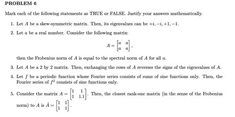 Solved Mark Each Of The Following Statements As True Or Chegg