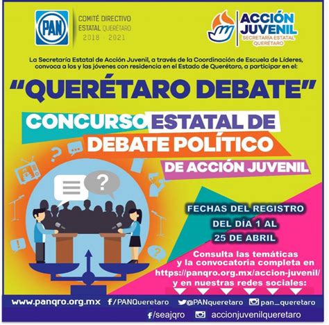 Concurso Estatal De Debate Pol Tico De Acci N Juvenil Pan Qro