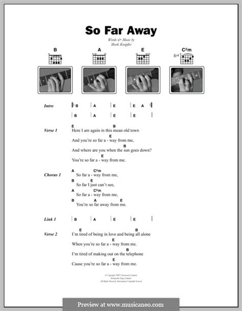 So Far Away Dire Straits By M Knopfler Sheet Music On Musicaneo